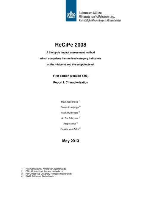 m m p h recipe|(PDF) ReCiPE 2008: A life cycle impact assessment method .